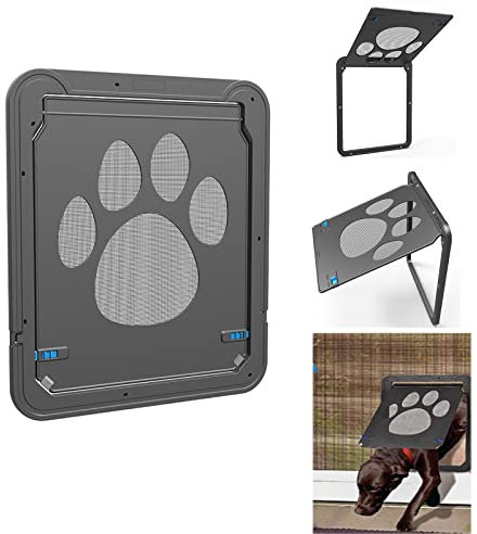 Haustier-Hunde-Fliegengittertür für Schiebetür, Doggy Cat Screen Door mit Magnetverschluss, abschließbares Tor (30,5 x 35,6 cm für große Hunde)
