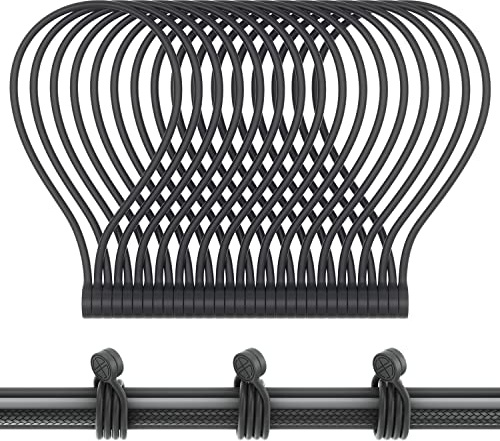 Magnetische Kabelbinder aus Silikon, wiederverwendbar, magnetisch, mit starken Magnetkabelbändern für Bündelung und Organisation, Zuhause, Büro, Schule (schwarz, 16 Packungen)