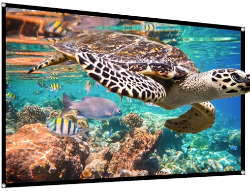 Projector Screen,HUANYINGBJB 4K 16:9 HD Rear Front Projector Screen Foldable Projection Screen Double-Sided Portable Outdoor Indoor Projector Screens Small for Movie Home Theater (60 inches)