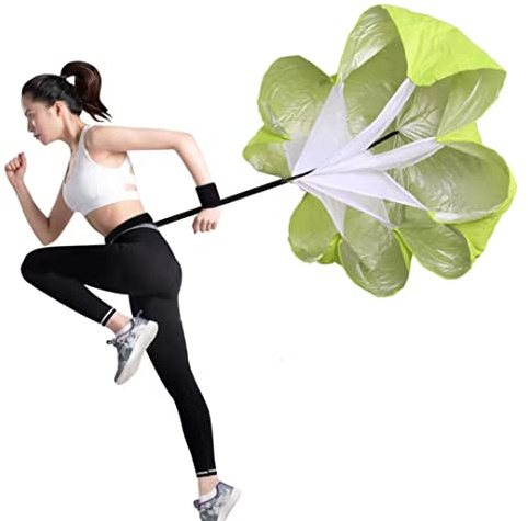 CHUANGOU 58 Running Speed Training Paracadute ，Resistenza per Allenamento Speed Chute ，con Tracolla Regolabile, per Bambini, Giovani e Adulti（Verde）