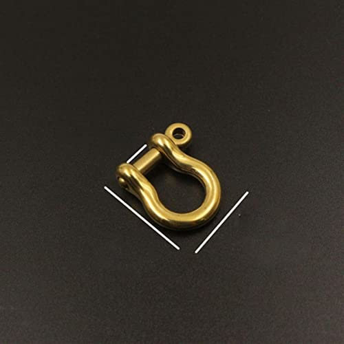 Karabiner aus massivem Messing, D-Bogen, Schäkel, Schlüsselanhänger, Schlüsselanhänger, Haken, Schraubverbindung, Verbindungsschnalle, 7 mm