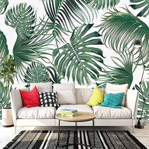 3D Feuille De Bananier Feuille Tropicale Papiers Peints Grands Autocollants, Papiers Peints Amovibles | Papier Peint Autocollant 3D Pour Chambre D'Enfant, Salle À M 350 (largeur) x 256 (hauteur) cm