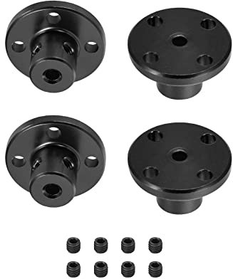 DMiotech 4 Pack 3mm Innen Durchm. H13xD10 Flansch Kupplung Anschluss Starre Leitfaden Welle Unterstützung Kuppler Welle Kupplung mit Schrauben für Basteln RC Modell Motoren Schwarz