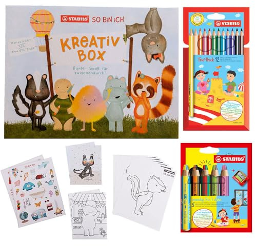 STABILO - Kreativbox - So Bin ich - zum Malen und Basteln - für Kinder - mit Buntstiften, Stickern, Postkarten und Ausmalvorlagen
