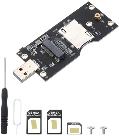 sourcing map Adaptador de Red M.2 Key B A USB 3.0 con Puerto Ethernet para Módulo 3G/4G/5G/Lte En Ordenador de Sobremesa, Portátil, Pc con Destornillador/Tornillos para Tarjeta R-Sim