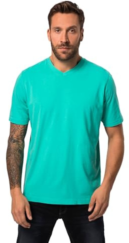 JP 1880 Hasta la Talla 8XL, Camiseta de Jersey, básica, Camiseta con Cuello de Pico, algodón Puro, Cuello en V Verde caribeño Claro 5XL 702415452-5XL