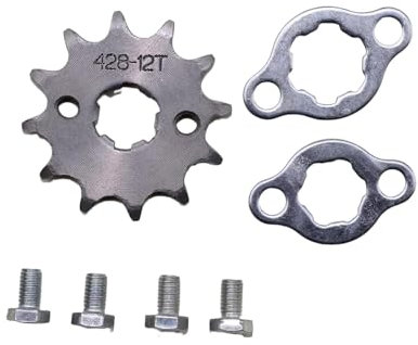 Trkimal Pignone anteriore per moto da 50 cc, 70 cc, 90 cc, 110 cc, 125 cc, 140 cc, 160 cc, mini bike, TaoTao, Roketa Coolster, Sunl Lifan, Loncin, ATV, Quad 4 ruote (17 mm, 428-12T)