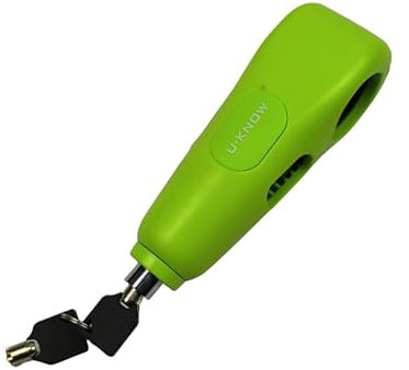 Candado para Moto con Alarma, Dispositivo antirrobo, Bloqueo de Palanca de Freno Delantero y Acelerador (Verde)