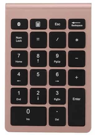 Cerlingwee Teclado Numérico Bluetooth, Teclado Numérico Inalámbrico BT304 Teclado Numérico de 22 Teclas Teclado Numérico Mini Teclado Inalámbrico para Computadora Portátil, PC, Escritorio