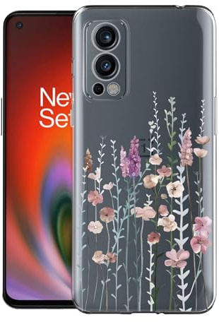 Kaywzo Hülle für OnePlus Nord 2 5G,Transparent TPU Handyhülle mit Gemälde Blume Muster,Ultradünn Stoßfester Schutzhülle,Schön Silikon Cover Case-3