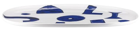 Alessi Itsumo - Yunoki ware NF08/22 36 - Piatto da Portata Ovale di Design, Uso Quotidiano, Estetica Minimale, in Porcellana Bianca con Decoro Samiro Yunoki