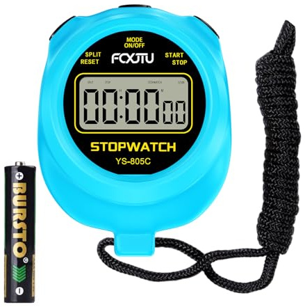 Digital Simple Stopwatch Timer, Single Lap Stop Watch Countdown Timer | AAA Battery, On/Off, 47in Lanyard, Large Display, No Hourly Beep, No Clock, 3Buttons, Easy to Use, Ideal for Kids Coaches