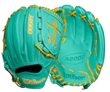 Wilson Fall 2024 A2000 Baseball Gloves Guante de béisbol, Unisex, Espuma de mar/Oro Amarillo, Pitcher-12