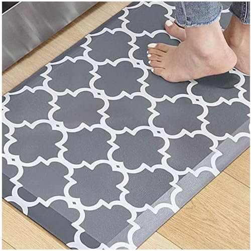 LULUMAIC Dicke Küchenbodenmatte 0,47 Zoll, wasserdicht, rutschfest, bequem stehende Anti-Ermüdungsmatten, für Küche, Boden, Büro, Waschbecken, Wäscherei,Grau-17,3×47