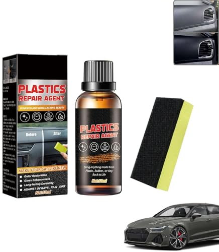 Car Plastic Restorer, Coating Agent for Automotive Trim, Back to Black Restoration, Crystal Coating for Exterior and Interior Revitalization, With Sponge, 50 ML