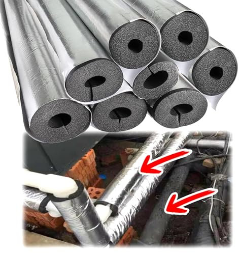 Selbstklebende Rohrisolierung 20mm Isolierung Rohre, Ø20mm 22mm 25mm 34.0mm 43.0mm 48mm 60mm 76mm 89mm 108mm 110mm Schaumstoff Schlauch, Für Außenbereich Klimaanlagen(ID 60mm)