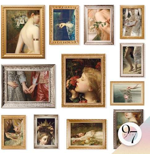 97 Decor Coquette - Décoration murale victorienne et vintage - Images de femmes françaises, affiches esthétiques antiques maximalistes pour la maison et la chambre à coucher