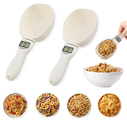 Cucchiaio dosatore per alimenti, 800 g/0,1 g, misurino digitale ad alta precisione, con schermo LCD, cucchiai sostituibili, ideale per gadget da cucina, cibo per animali domestici e preparazione