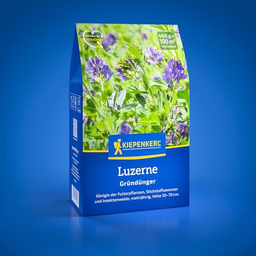Kiepenkerl Luzerne Königin der Futterpflanzen 1081000, Gründüngungssaat | Luzernesamen für Gründünger und als Futterpflanze, Bodenverbesserer, Wuchshöhe 50-70 cm, mehrjährig