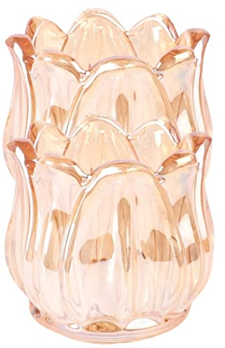 HOMOCONO Candelabros Votivos Pequeños De Vidrio, Portavelas Cónicos para Decoración Retro De Mesa, Set De 2 Unidades, Ideales para Bodas y Ambientes Románticos