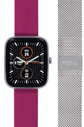 Breil, Smartwatch SBT-3, Smartwatch Uomo Donna con 2 Cinturini Intercambiabili in Maglia Mesh e Silicone, Orologio Sport con Connettività Bluetooth, Autonomia 7 Giorni, Compatibile con iOS e Android