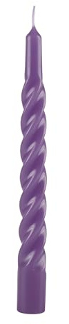 Velas lacadas tortillón diámetro 2,2 cm altura 21 cm - 6 unidades - Color lavanda - Cereria Di Giorgio