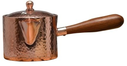 XYUERU Caffettiera Turca, teiera in Rame martellato, teiera da fornello Fatta a Mano, Vintage, con Manico Lungo, Perfetta for servire Bevande