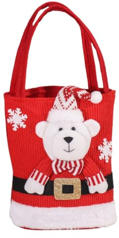 Ddujbtp Filz Weihnachten Geschenktüten Weihnachtsmann und Schneemann Aufbewahrungstasche für Urlaub Leckereien Schneemann Süßigkeiten Beutel für Kinder