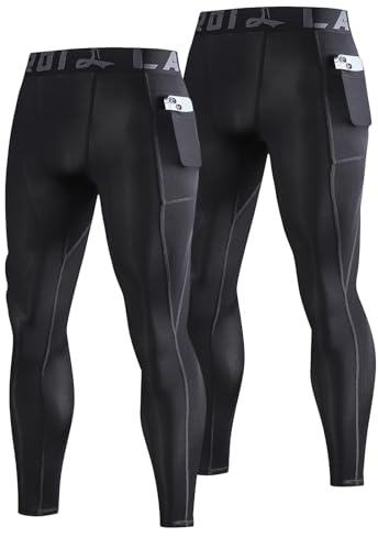 LAFROI 2-Pack Mallas de compresión para Hombre, de Secado rápido, Ajuste Fresco-YSK08sd