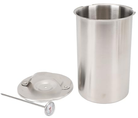 TOPINCN Prensa de Carne de Jamón con Termómetro, Cubo de Carne Al, Prensa de Carne, Olla Ablandadora de Acero Inoxidable para Comidas Tiernas (A)