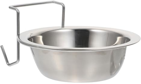 DECHOUS Stainless Steel Hanging Style Pet Food Bowl Healthy Easy to Clean Silver Pet Food Container for Cats and Dogs Daily Feeding