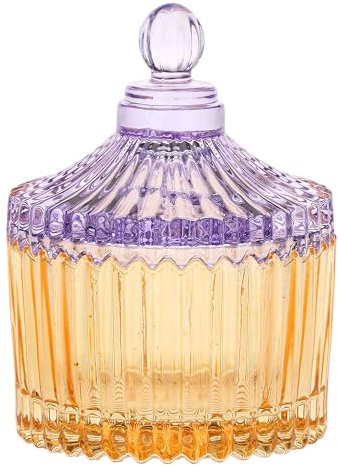 Contenitore in vetro piccolo, arancione e lilla - Vetro - ø 6,8 cm - 9,5 cm h