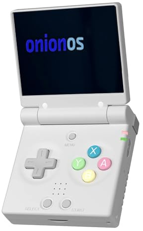 Miyoo Mini console a libro preinstallata con OnionOS 64 GB Card Lettore di gioco portatile da 2,8 pollici 750 x 560 IPS schermo retrò palmare mini lettore a conchiglia (bianco)