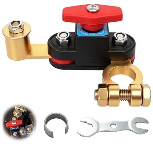 Batterie Trennschalter 12V 24V Batterietrennschalter Einstellbar Batteriehauptschalter, Aus Reinem Kupfer, Stabile Übertragung, Hohe Leitfähigkeit, Batterieschalter für Auto, LKW, Boot, Wohnmobile