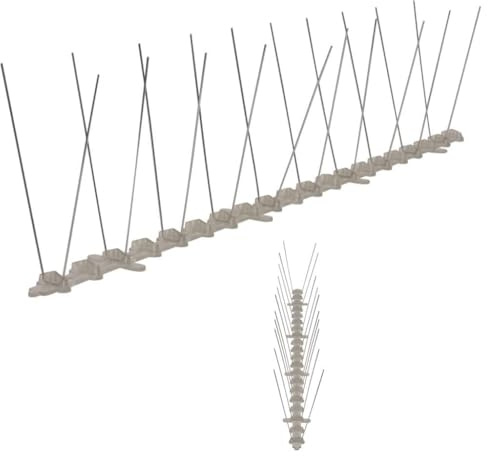 Nqyjm Set di 6 punte repellenti per uccelli, 3 m, in plastica, 2 file di punte, protezione per piccioni e griglia di protezione per uccelli, per balcone, travi del tetto, giardino, davanzale