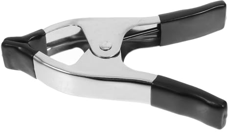 MAGICLULU Morsetti a Molla in Metallo Nichelato Design a Telaio, Robusti e Resistenti, per Sfondo Fotografico e Lavori di Falegnameria, Protezione in Gomma