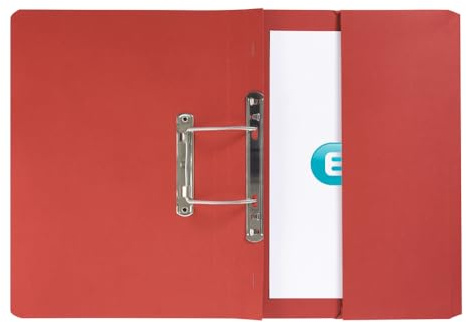 Elba Foolscap Strongline Spring Pocket Files, Bordeaux, 320 gsm, Pack of 25, 100090149