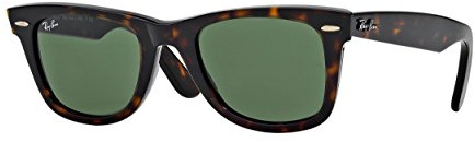 Ray-Ban Unisex-Erwachsene Original Wayfarer Classic Sonnenbrille, Braun (Tortoise Frame With Green G-15 Lenses), 54