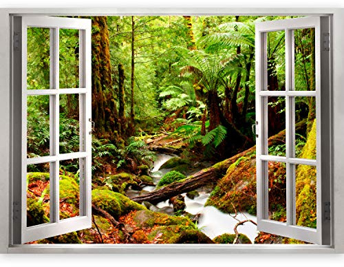 murando - Fototapete Vlies Poster Fensterblick, 140x100 cm, Schlafzimmer | Full HD Druck, 3D-Effekt, lichtbeständige Farben, ideal fürs Wohn- oder Schlafzimmer, schnelle Montage, lichtbeständig, edel
