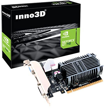 Inno3D NVIDIA GeForce GT 710 Grafikkarte (2 GB, DDR3 LP Low Profile, HDMI, DVI, VGA, Einzelsteckplatz)