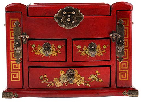 Tubayia - Cassettiera in legno cinese con specchio