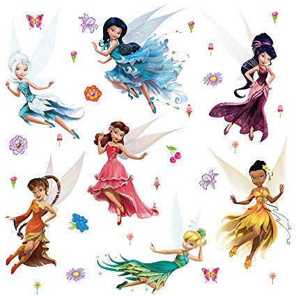 ufengke Wandtattoos Feen Wandaufkleber Wandsticker Blumen Schmetterlinge für Schlafzimmer Kinderzimmer Mädchen