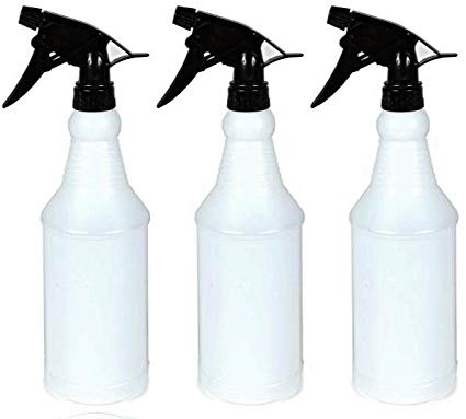 bbnmore Empty Plastic Spray Bottle 32 Ounce, Professional Chemical Resistant with Black Sprayer for Chemical and Cleaning Solution, Heavy Duty, Adjustable Head Sprayer from Fine to Stream (Pack of 3)