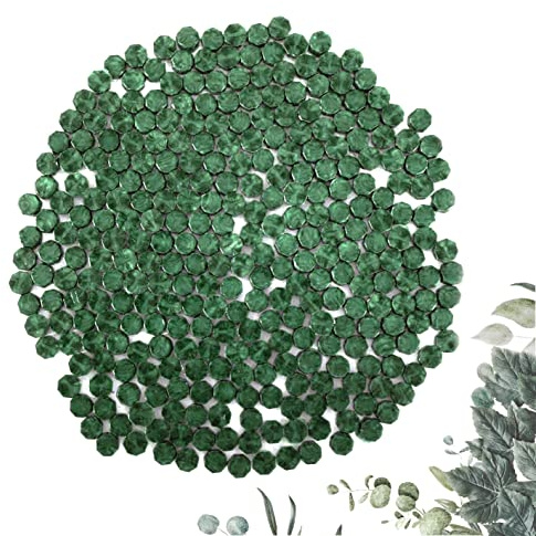 KEALS Kit mit 230 Wachsperlen zum Versiegeln für Stempel - Siegellackperlen zum Verschließen von Einladungen, Briefen, Umschlägen, Geschenken und Verpackungen - Grüne Smaragd