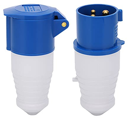 Enchufe de alimentación industrial de 2 piezas, 3 clavijas, monofásico, a prueba de explosiones, resistente al agua, 16 A, 3 orificios, 220-250 V