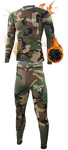 MEETYOO Set di Biancheria Intima Termica da Uomo, Lunga e Funzionale, Traspirante, a Compressione, per Allenamento, Sci, Corsa, Escursionismo