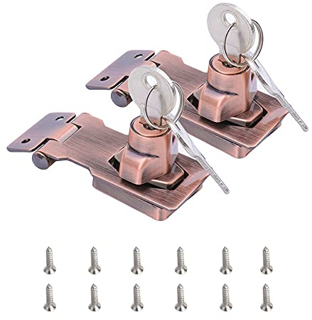 Csirnto Türschloss Verschluss Schnalle 2 Stück Schlossriegel Tür Riegelschloss Außen Türriegel Riegelschloss Tür Schloss Schrankschloss Postkasten Schloss Vintage Tür Schloss Keyed Hasp Lock