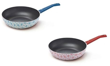 Padella Saltapasta Antiaderente Amalfi Accademia Mugnano Rossa o Blu 22 cm 2 Colori