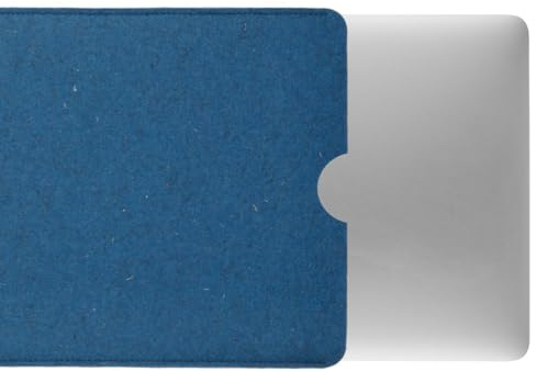 CoverKingz Filz Hülle für Apple MacBook Air 13.6 Zoll (M2) - Notebook Tasche handgefertigt aus Wollfilz - hochwertige Laptophülle aus 100% Schurwolle - Moderne Handmade Filzhülle Case Blau