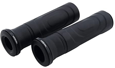 HIGHSIDER Goma-RS Motorrad Lenkergriffgummi, Aluring, abnehmbare Endkappen, 7/8 Zoll (2er-Pack)
